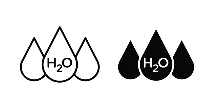 H2o icon line art pictograms collection. EPS10