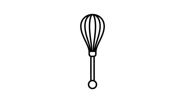 Simple whisk icon on white background