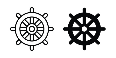 Ship wheel icon vector illustrations group © Rubina
