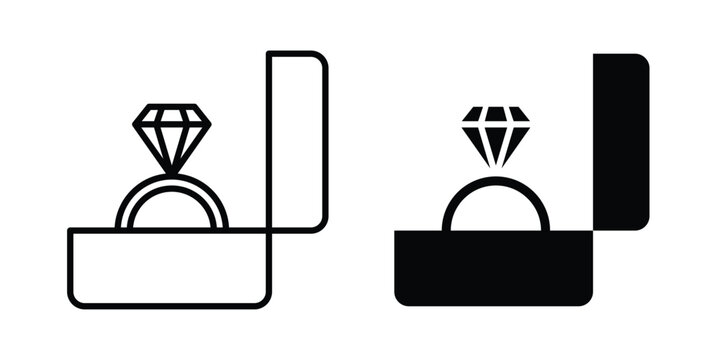 Ring box icon vector illustrations group