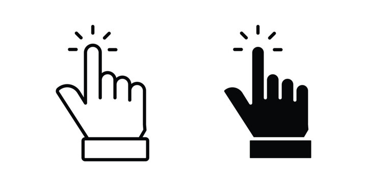 Hand cursor icon black symbol pack