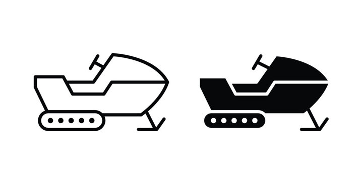 Snowmobile icon black symbol pack