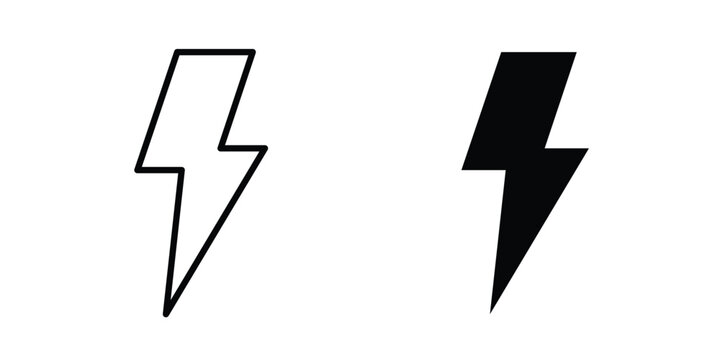 thunderbolt icon black symbol pack