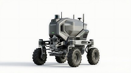 Fototapeta premium Autonomous agricultural robot for smart farming and precision agriculture isolated on white background.
