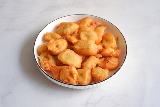Banana fritters in a plate 