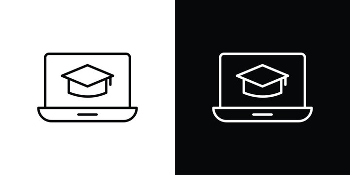 Online education icon vector graphic kit