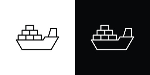 Cargo ship icon vector graphic kit © iconic