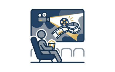 Fototapeta premium Cinema Movie Theater Vector Illustration