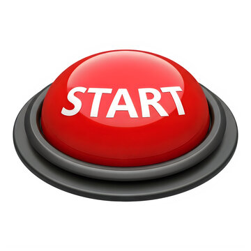 Bright red button with the word start in bold white letters