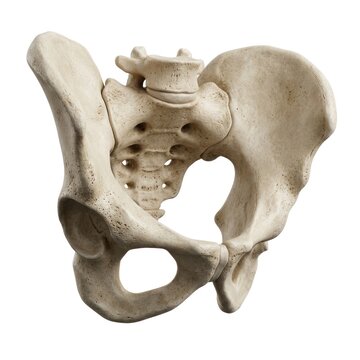 Anatomical pelvic bone structure isolated on white background