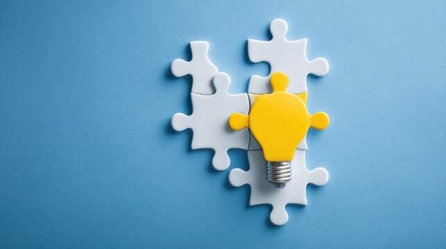 Puzzle. Business strategy, success solution, jigsaw games symbol. Idea metaphor. Creative idea, connection, challenge, partnership, teamwork, match