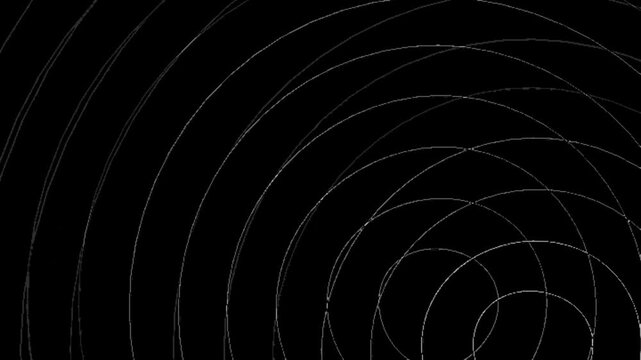 Concentric purple wireframe rings on black