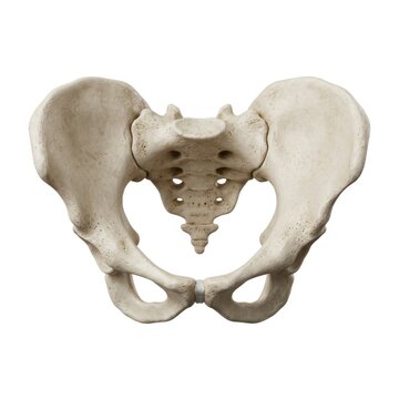 Human pelvic bone anatomy structure isolated white background