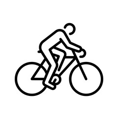 Fototapeta premium Cyclist leaning forward aerodynamic sport riding outline vector