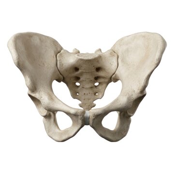 Anatomical human pelvis bone structure isolated on white background