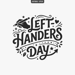 Fototapeta premium The flat design for a Left-Handers Day poster focuses on simplicity, elegance, and ease of recognition. Vector Illustration