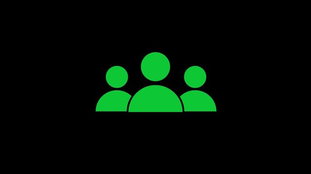Team Group People Icon Animation, User Community Symbol, Business Teamwork, Employee Group, Customer Community, Organization Members