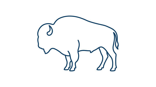 Minimalist Bison Outline Icon