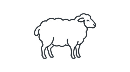 Obraz premium Minimalist Sheep Outline Icon Vector Graphic