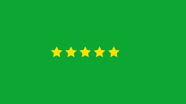 5 star rating concept animation on the background , Motion graphics of customer review concept.