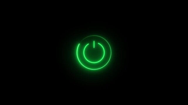 neon line glowing power button icon illustration. Motion graphics of power icon concept. Modern bright blue power button symbo