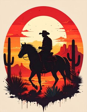 Cowboy sunset