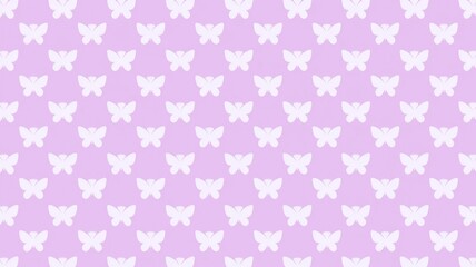 Fototapeta premium Seamless butterfly pattern background with soft pastel lilac purple colors and minimalist insect illustration design elements.