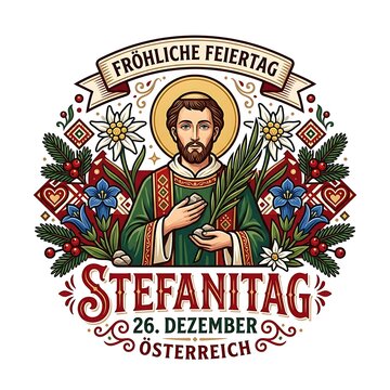 Saint stephen day celebration graphic with traditional austrian motifs