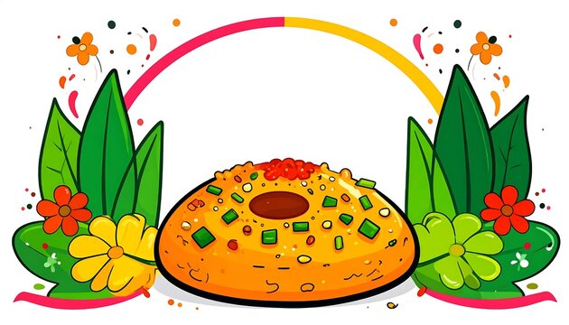 Colorful tropical fruit pizza with pineapple and kiwi.