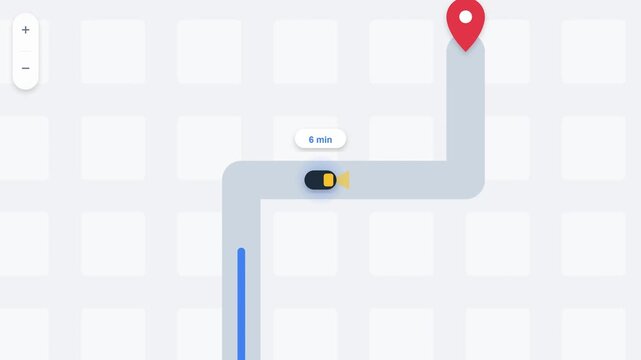 Minimalist animation of a vehicle tracking on a digital map