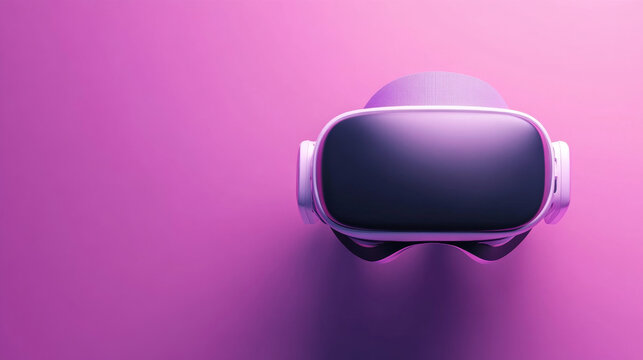 Virtual Reality Headset on a Pink Background
