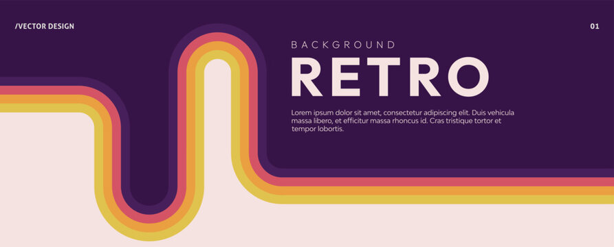 Retro vintage 70s style stripes background poster lines. shapes vector design graphic 1970s retro background. abstract stylish 70s era line frame illustration	