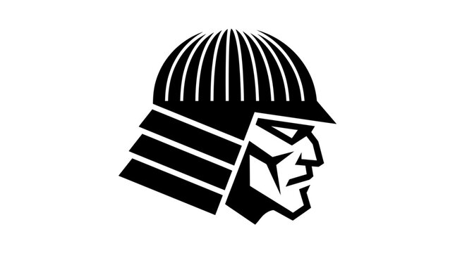 Stylized warrior head profile
