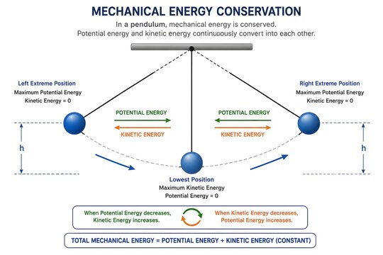 Pendulum Motion Explaining Mechanical Energy Conservation