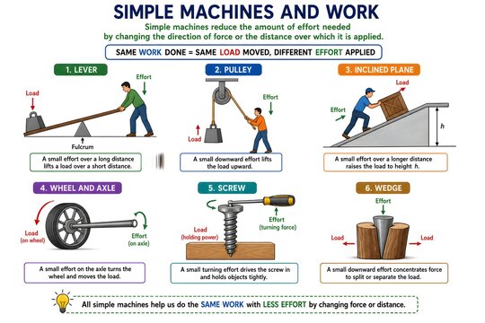 Mechanical Advantage Using Six Simple Machines Infographic