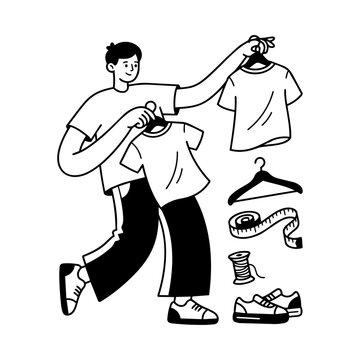 Man Fashion Clothing Hanger Style Illustration Element