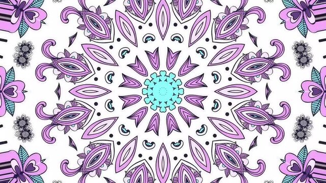 Soft lilac mandala video background loop for aesthetic wedding animation, motion backdrop, delicate invitation card, and spiritual event stage