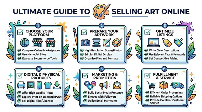 Infographic guide for artists selling creative work online