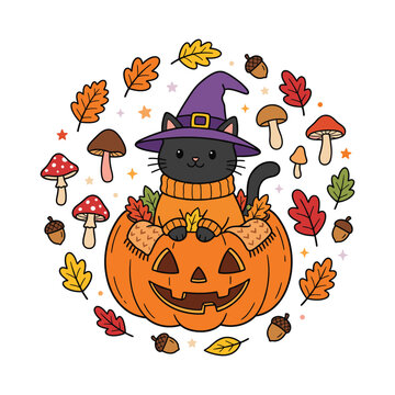 Illustration of Halloween Clipart Design Vector Illustration