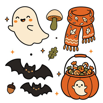 Illustration of Halloween Clipart Design Vector Illustration