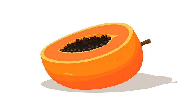 Orange with chocolate chips and knife slice.