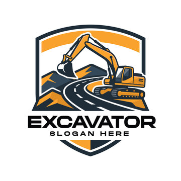 Illustration of Excavator Heavy Duty Vehicle Design Vector Illustration