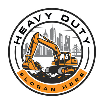 Illustration of Excavator Heavy Duty Vehicle Design Vector Illustration