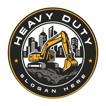 Illustration of Excavator Heavy Duty Vehicle Design Vector Illustration