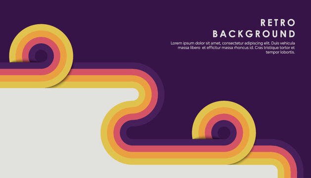 Retro vintage 70s style stripes background poster lines. shapes vector design graphic 1970s retro background. abstract stylish 70s era line frame illustration	
