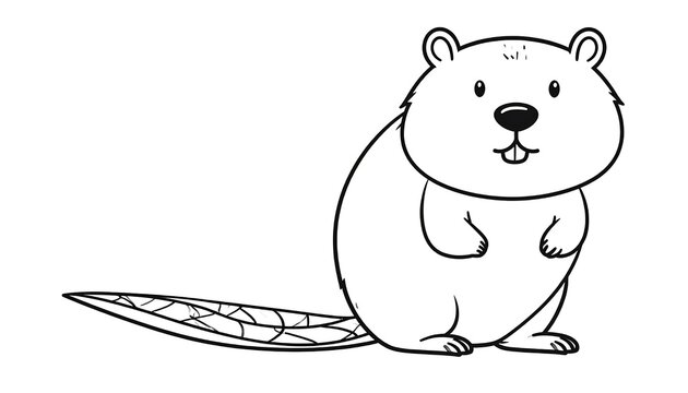 Cute cartoon pig standing on grass.