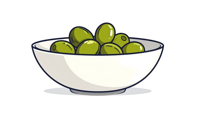 Fresh green apples in white ceramic bowl.