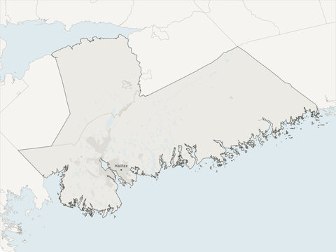 Halifax metropolitan area vector map with census subdivision boundaries, urban footprint and hydrography, Nova Scotia, Canada