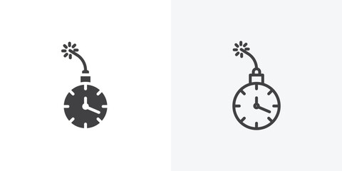 Deadline icon flat illustrations group © chandi