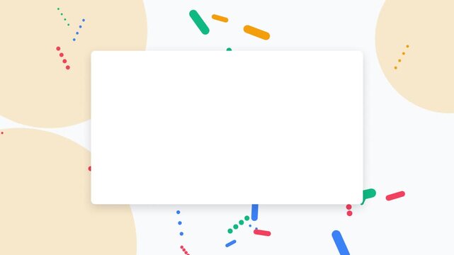Abstract colorful confetti frame motion graphic